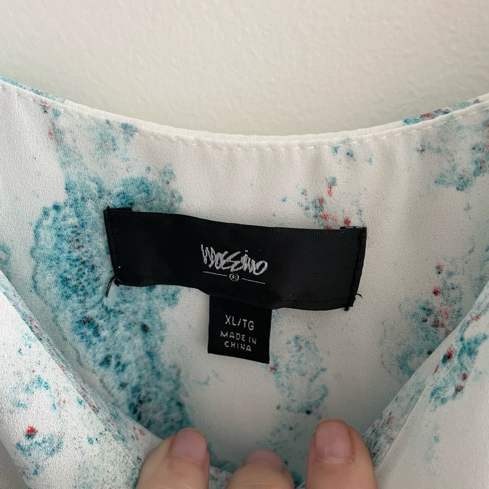 Light Blue Marble Print Spaghetti Strap Dress - Picture 3 of 3